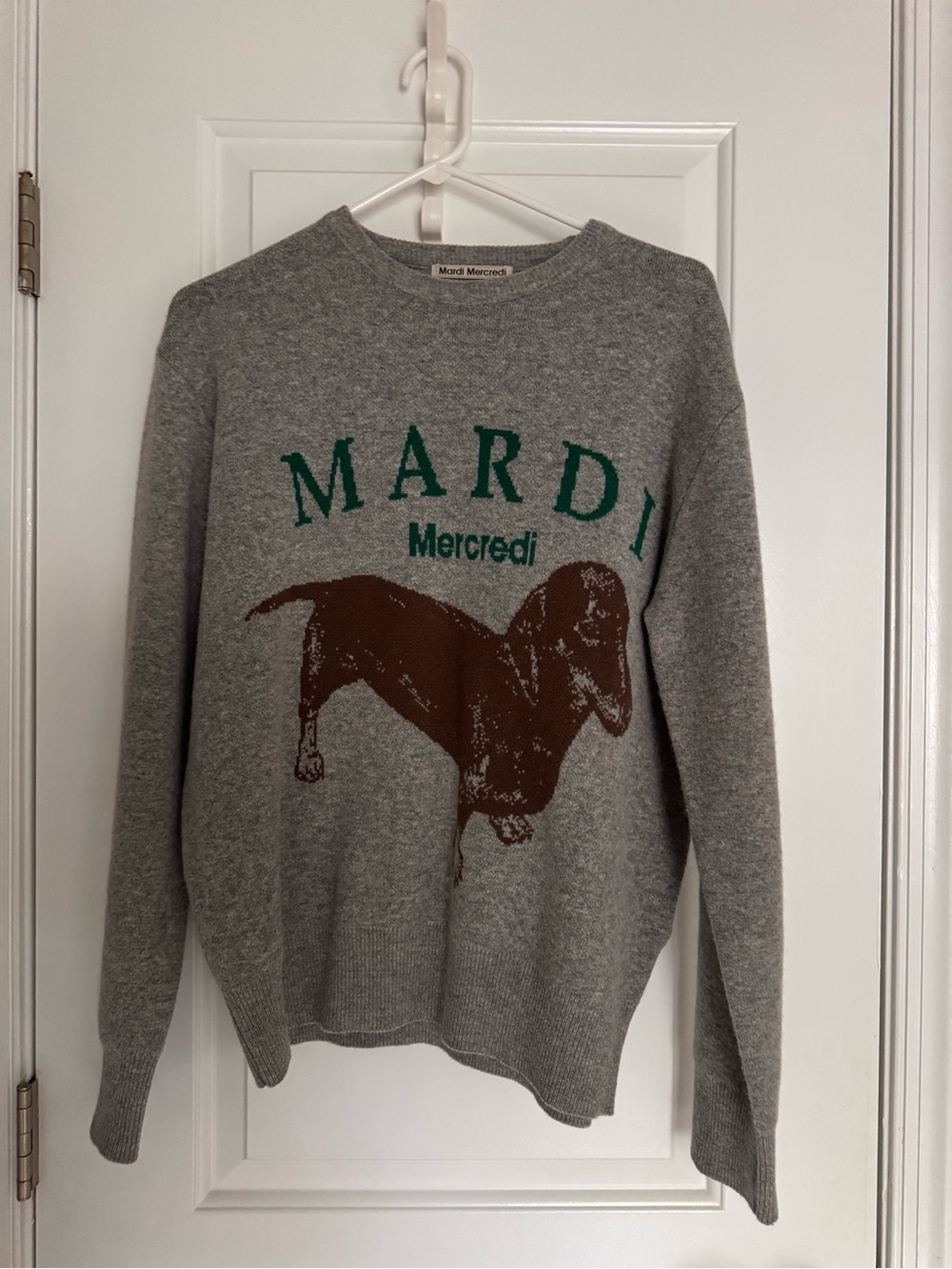 Mardi Women’s Grey Graphic Dachshund Sweater